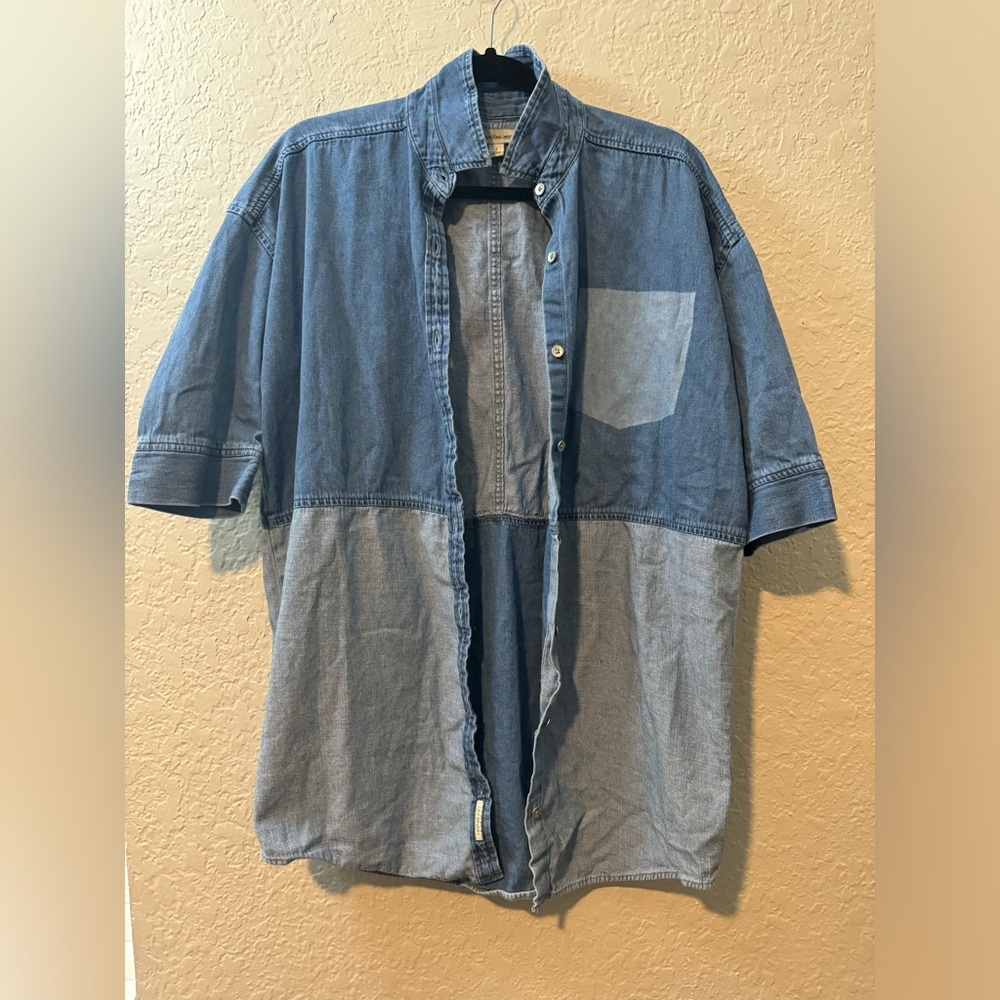 Calvin Klein Jeans Patchwork Button Down, Size S